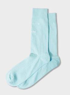 Recycled British Ribbed Cotton Sky Men's Socks via Neem London
