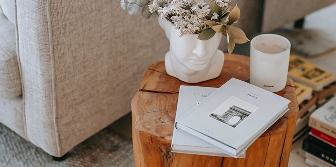 Home decor with sustainable fashion books