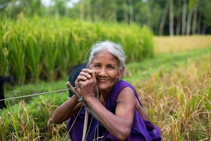 Woman in Bangladesh smiling at the camera