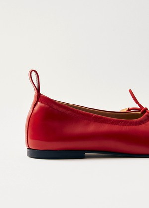 Rosalind Red Leather Ballet Flats from Alohas