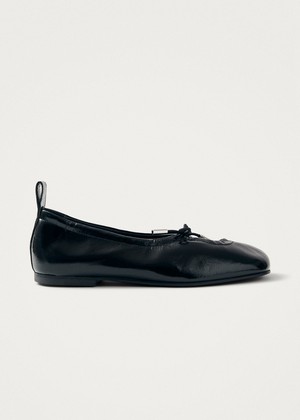 Rosalind Onix Black Leather Ballet Flats from Alohas