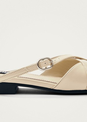 Adria Onix Cream Leather Mules from Alohas