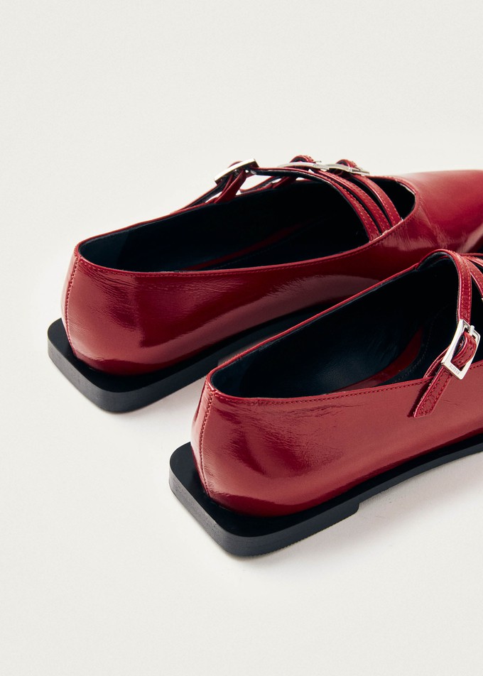 Jive Onix Red Leather Ballet Flats from Alohas