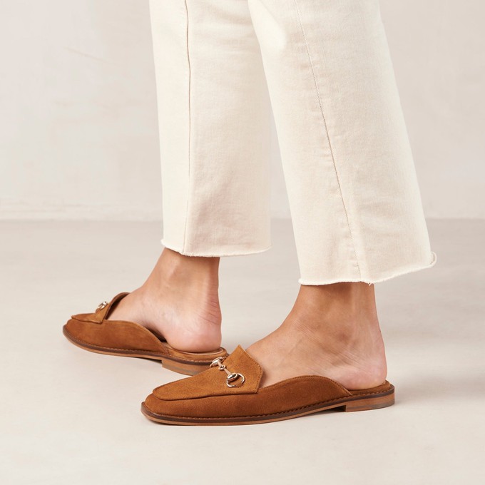 Kais Suede Adobe Leather Mules from Alohas