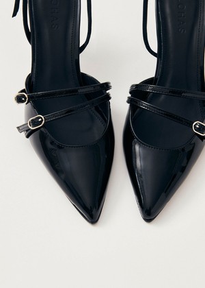 Joelle Onix Black Leather Pumps from Alohas