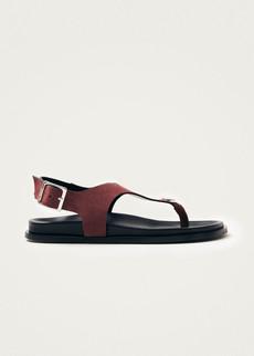 Harbor Suede Burgundy Leather Sandals via Alohas