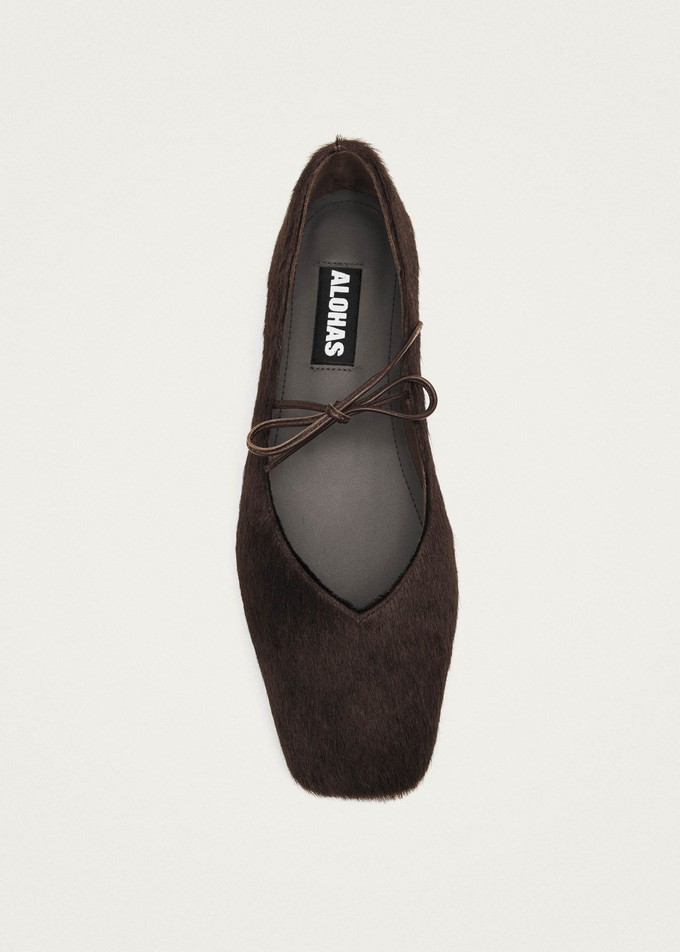 Sway Soft Brown Leather Ballet Flats from Alohas