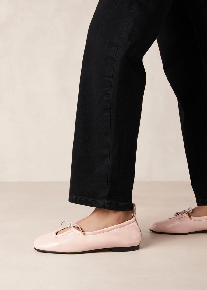 Rosalind Pink Leather Ballet Flats from Alohas