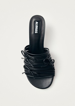 Viva Black Leather Sandals from Alohas