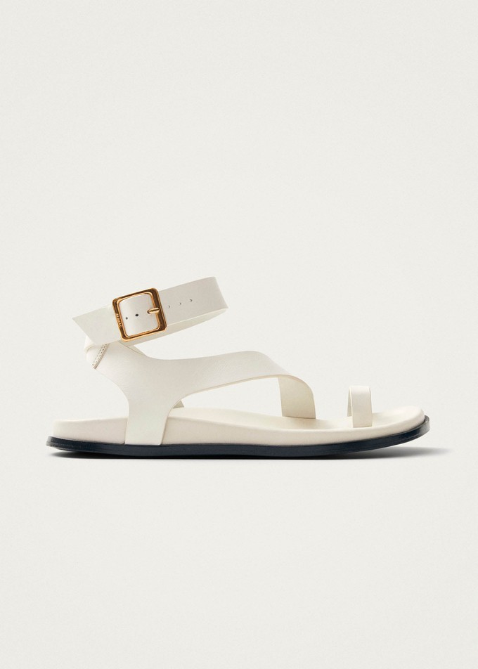 Myles White Leather Sandals from Alohas