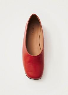 Edie Red Leather Ballet Flats via Alohas