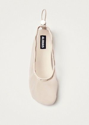 Gill Mesh White Ballet Flats from Alohas