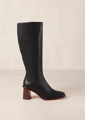 East Black Leather Boots from Alohas