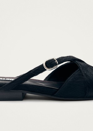 Adria Soft Black Leather Mules from Alohas