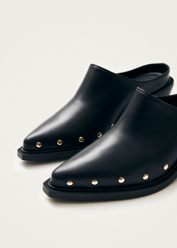 Lorenzo Black Leather Mules from Alohas