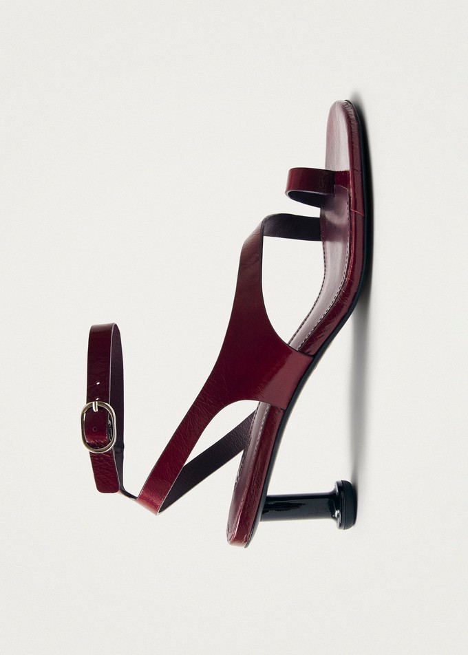 Miquela Onix Burgundy Leather Sandals from Alohas