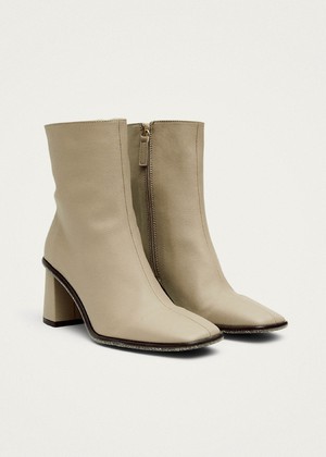 West Cactus Warm Sand Beige Vegan Leather Ankle Boots from Alohas