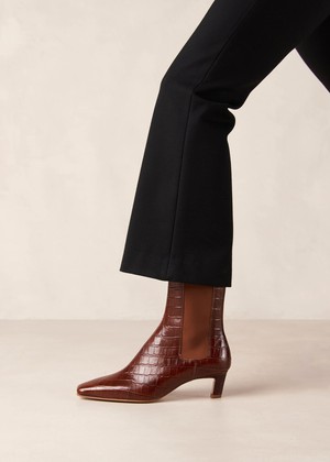 Kaleo Alli Brown Leather Ankle Boots from Alohas