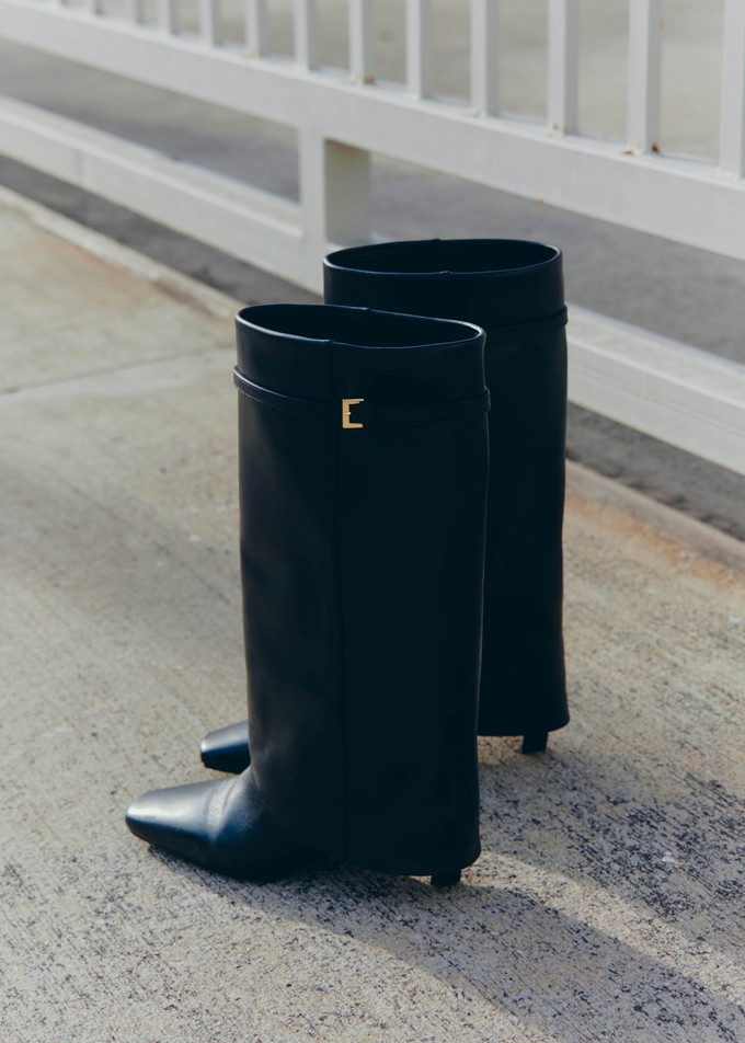 Evita Black Leather Boots from Alohas