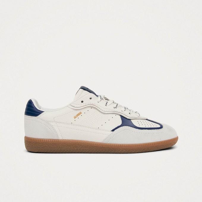 Tb.490 Rife Grain White Navy Leather Sneakers from Alohas