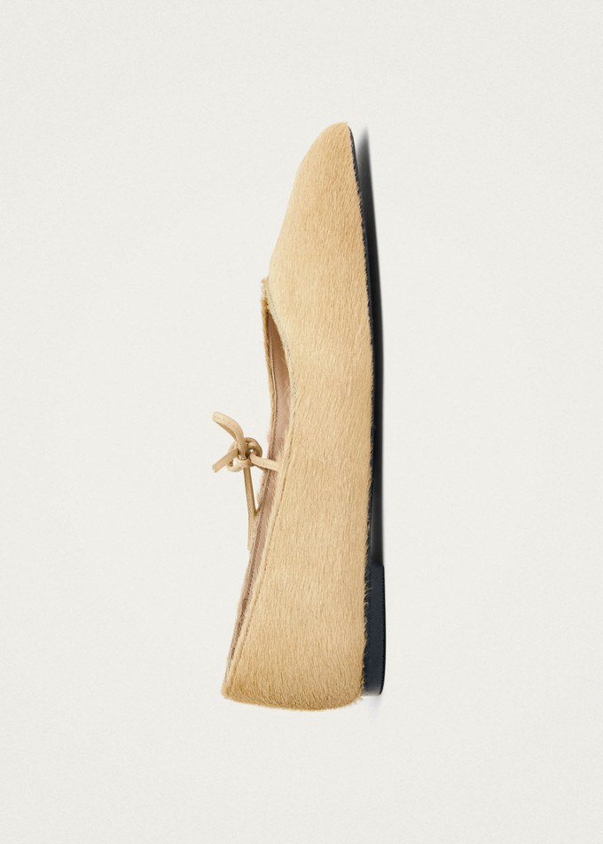 Sway Soft Beige Leather Ballet Flats from Alohas