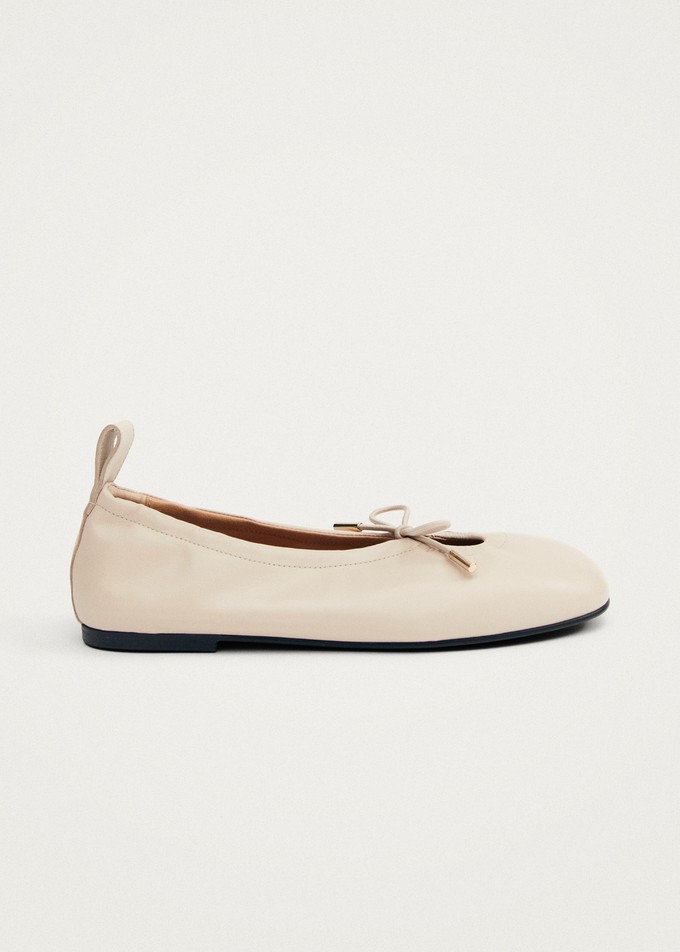 Rosalind Cream Leather Ballet Flats from Alohas