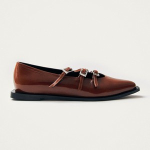 Jive Onix Brown Leather Ballet Flats from Alohas