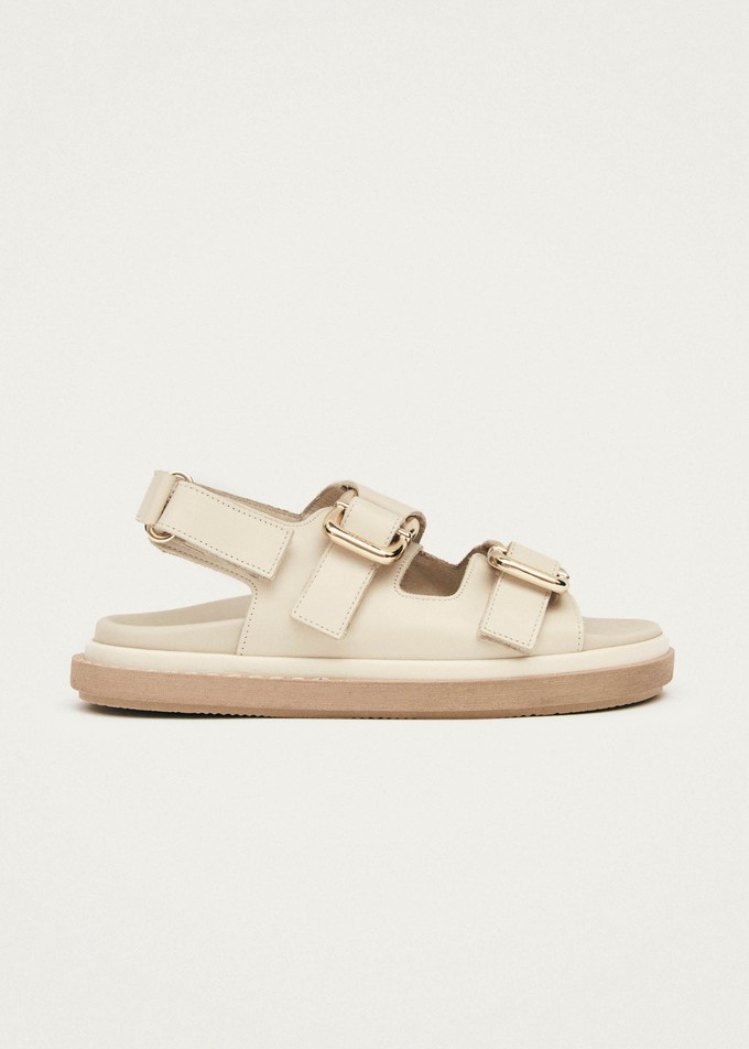 Harper Cream Leather Sandals from Alohas