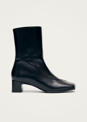 Chantal Black Leather Ankle Boots from Alohas