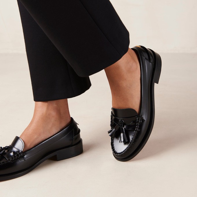 Terrane Black Leather Loafers from Alohas