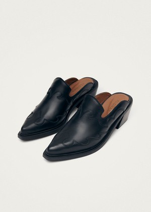 Weston Black Leather Mules from Alohas