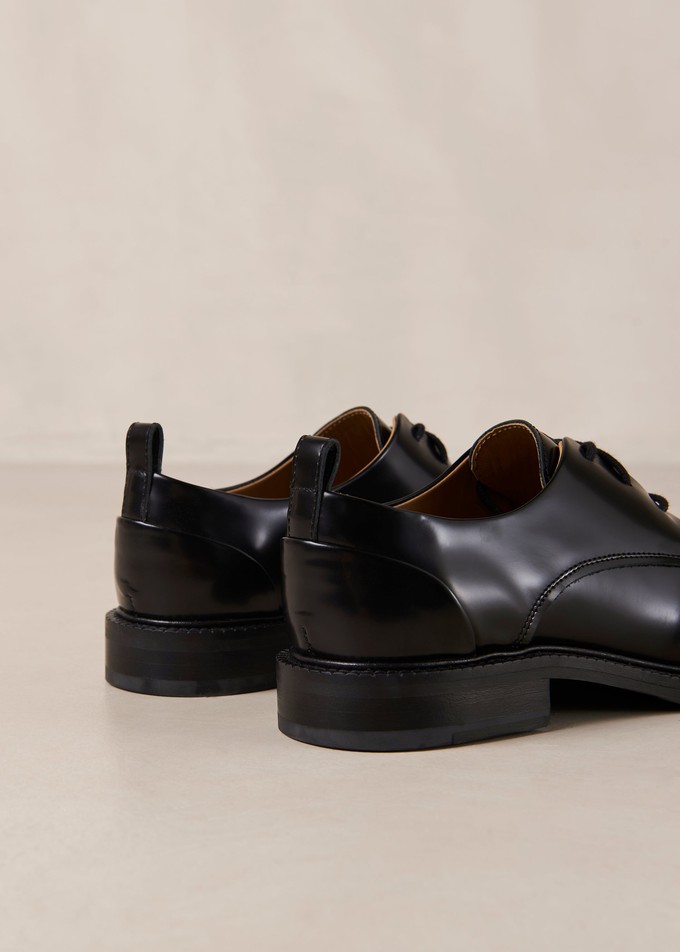 Langston Black Leather Oxfords from Alohas