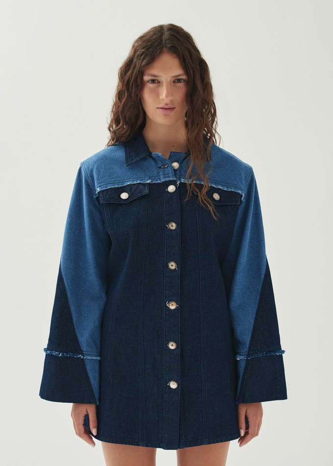 Veden Bicolor Indigo Denim Dress from Alohas