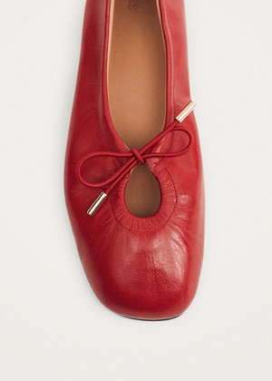 Rosalind Red Leather Ballet Flats from Alohas