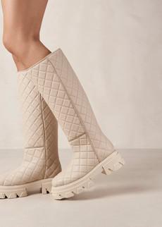 Katiuska Goal Digger Cream Leather Boots via Alohas