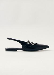 Wren Black Leather Ballet Flats via Alohas