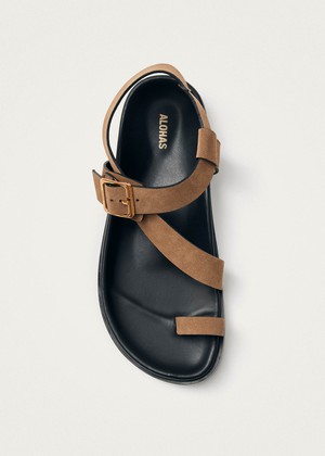 Siren Suede Tan Leather Sandals from Alohas