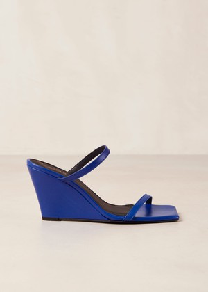 Paixao Blue Leather Sandals from Alohas