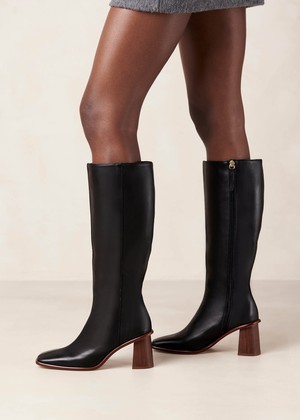 East Black Leather Boots from Alohas