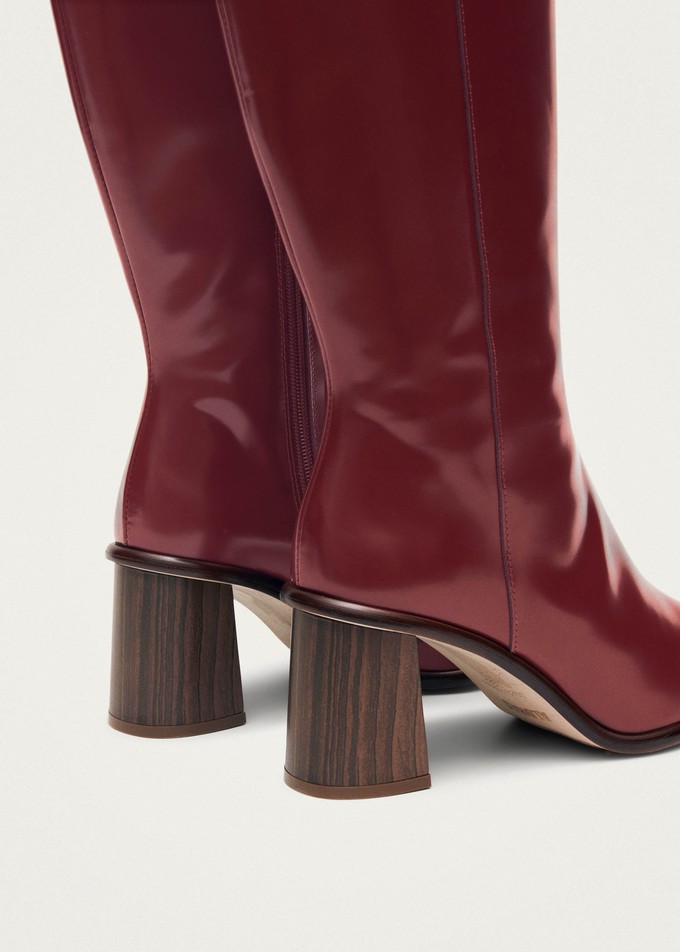 East Sleek Burgundy Leather Boots from Alohas