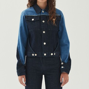 Sand Bicolor Indigo Denim Jacket from Alohas