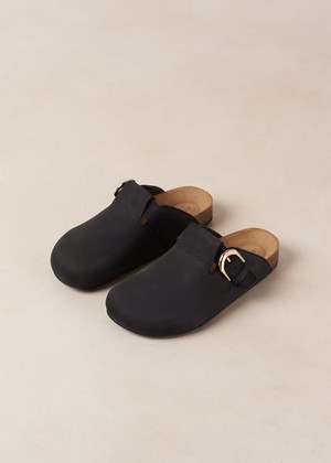 Travis Black Leather Mules from Alohas