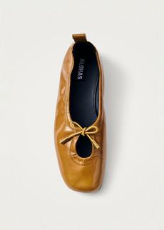 Rosalind Onix Caramel Leather Ballet Flats via Alohas