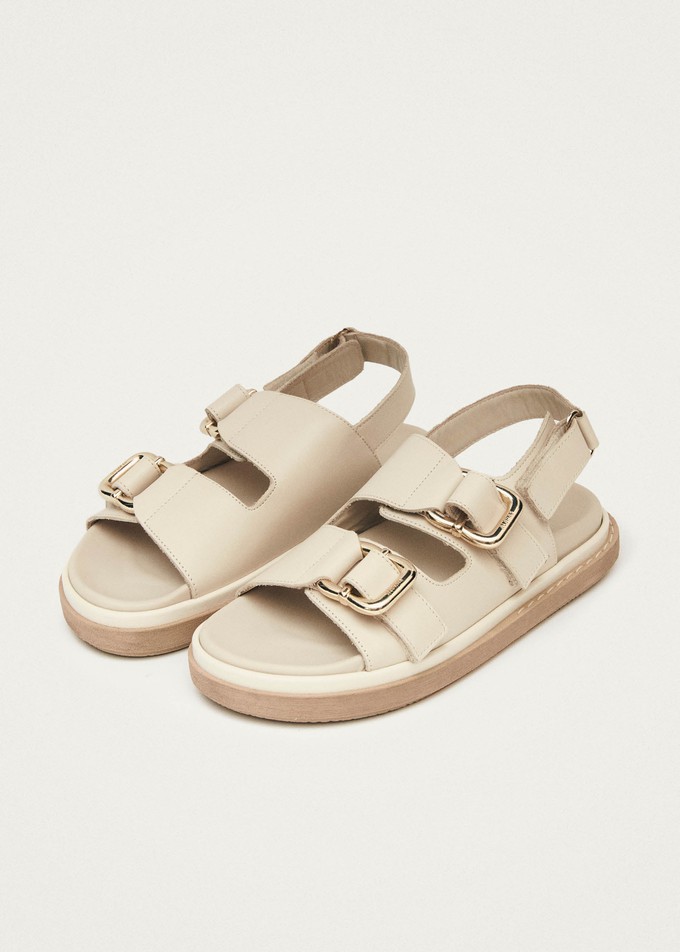 Harper Cream Leather Sandals from Alohas