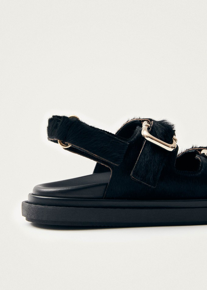 Harper Soft Black Leather Sandals from Alohas