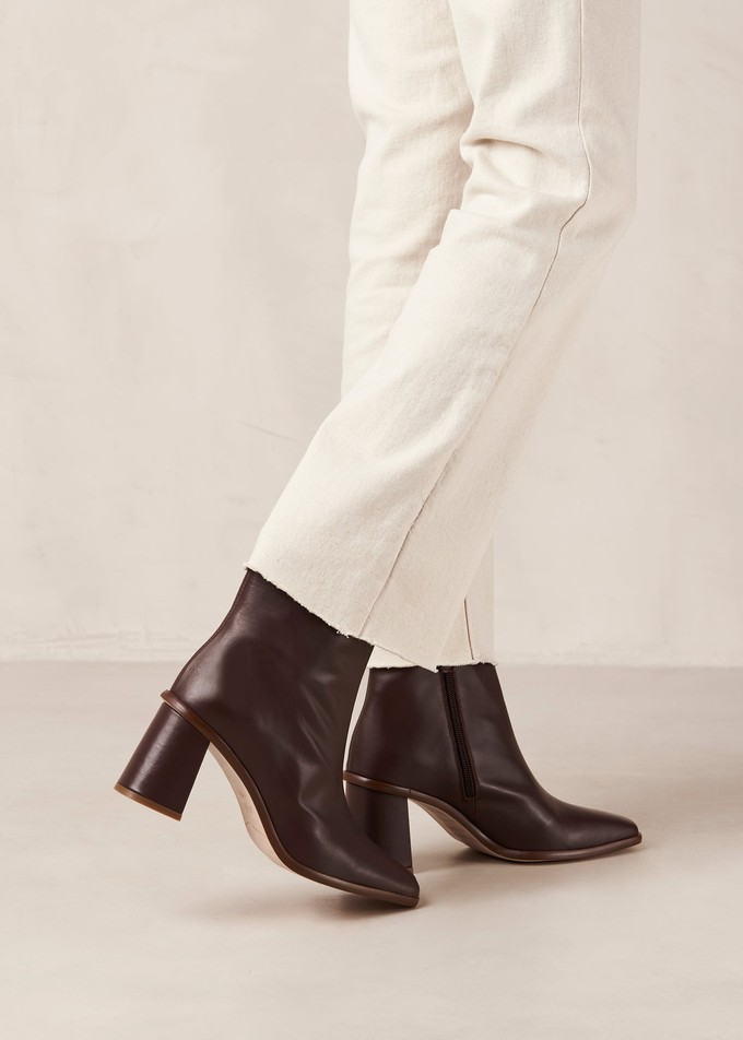 West Cape Wine Burgundy Leather Ankle Boots from Alohas