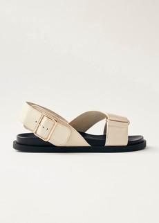 Rhys Cream Vegan Leather Sandals via Alohas