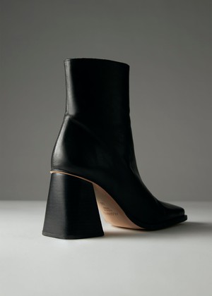 South Black Leather Ankle Boots from Alohas