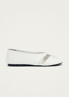 Ravena White Leather Ballet Flats via Alohas