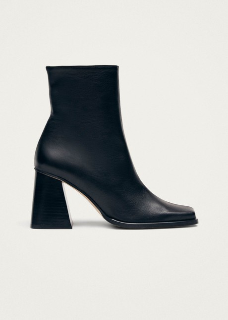 South Black Leather Ankle Boots from Alohas